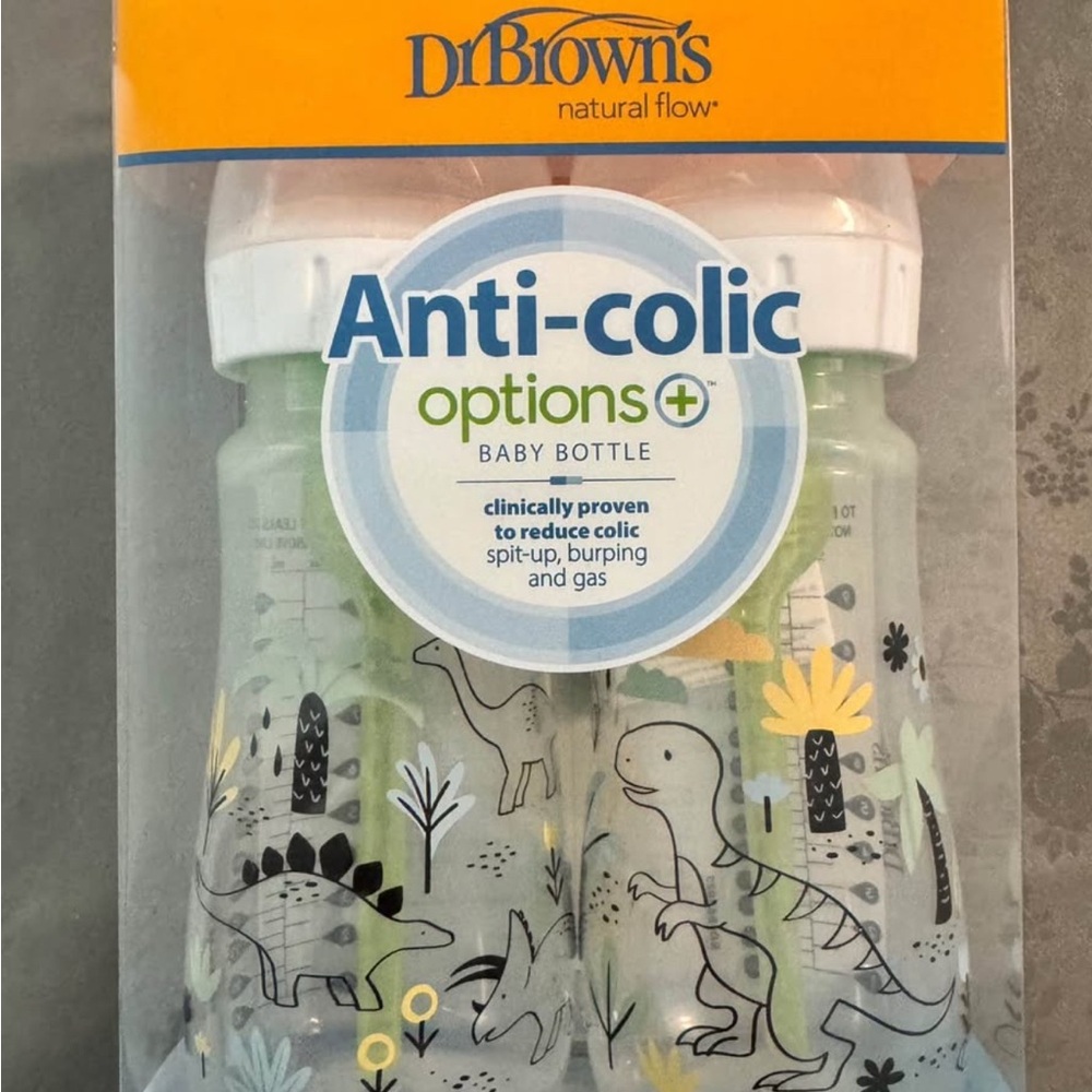 Dr. Brown's Anti-Colic Baby Bottle - Green Dino Print